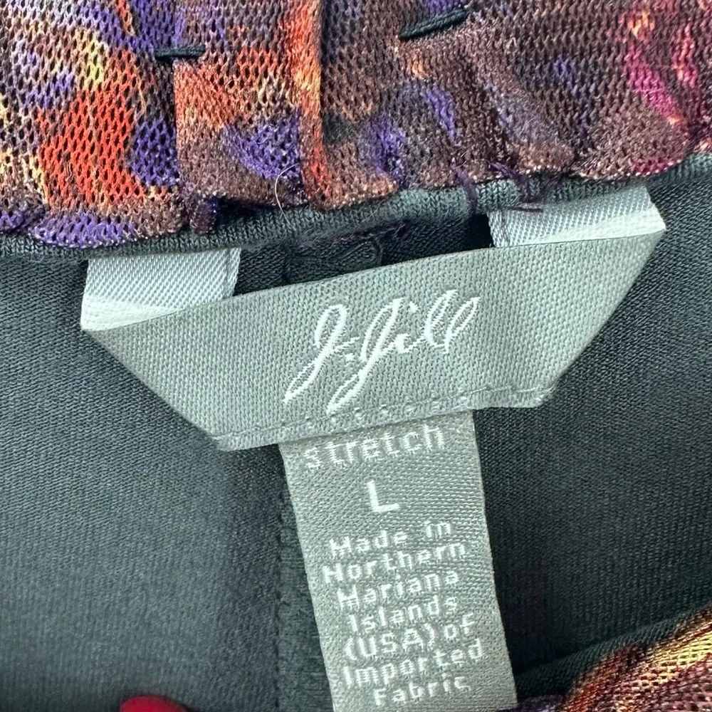 J Jill Lounge Pants Stretch Roll Down Waist Gray Pink Print Womens Large - Picture 3 of 8